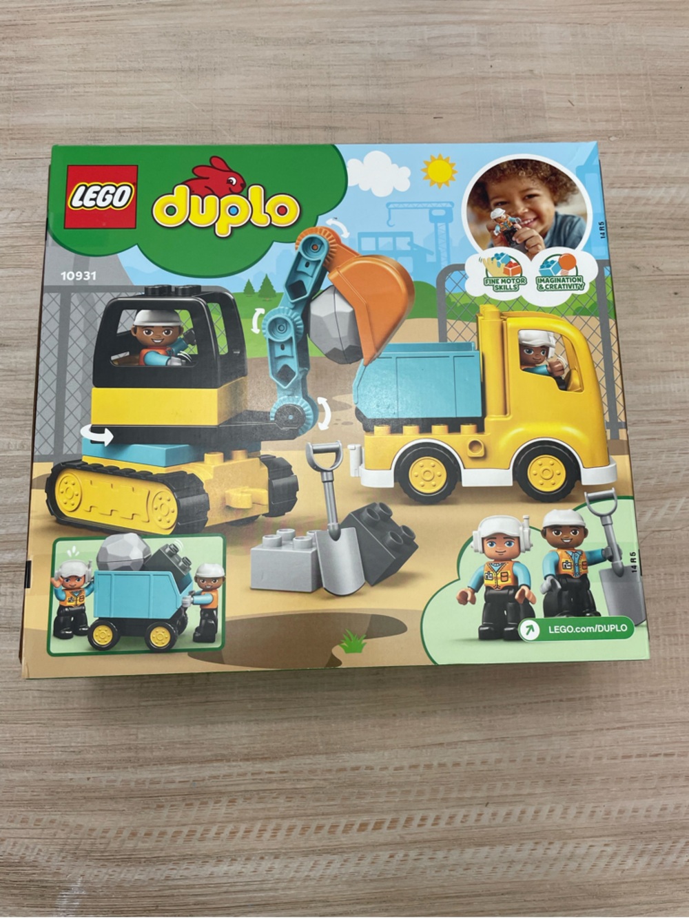 Lego DUPLO dump truck and excavator